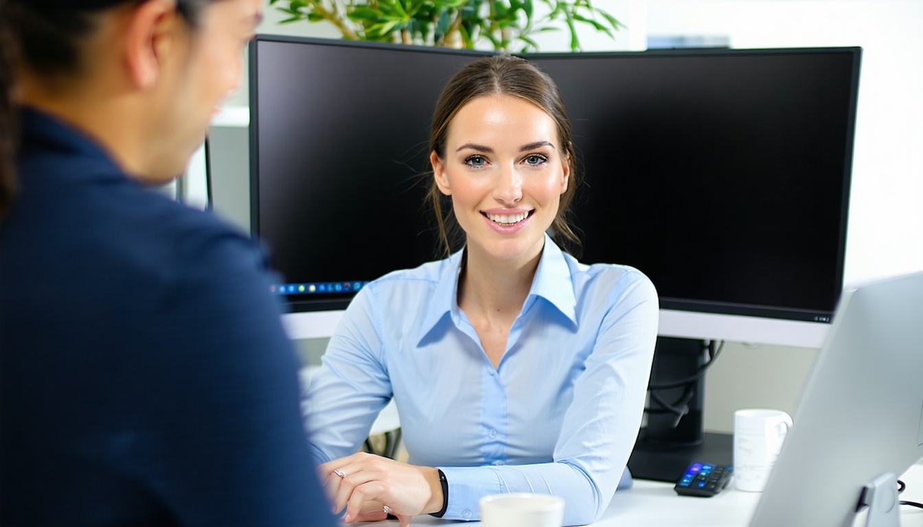 Customer support assisting a client